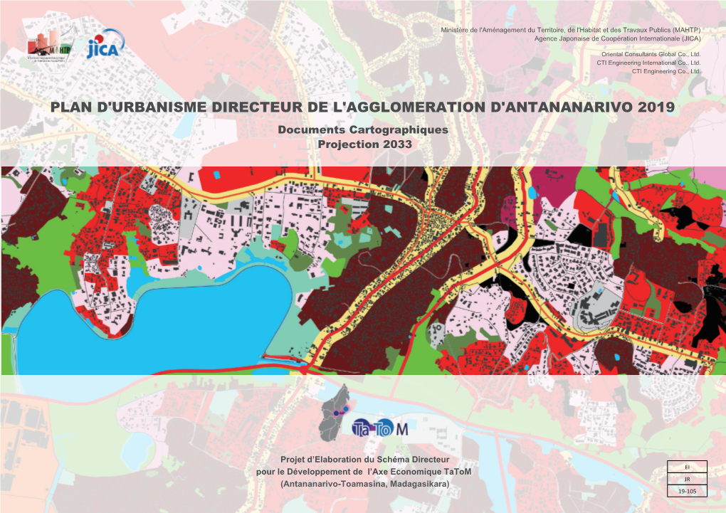 PLAN D'urbanisme DIRECTEUR DE L'agglomeration D'antananarivo 2019 Documents Cartographiques Projection 2033