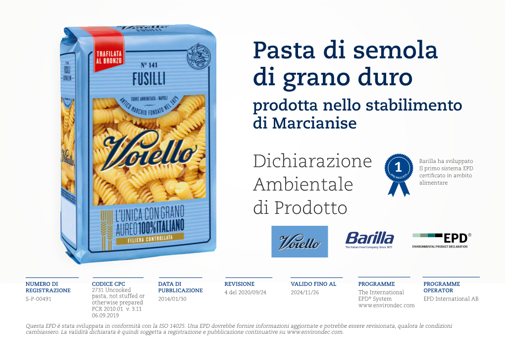 Pasta Di Semola Di Grano Duro Prodotta Nello Stabilimento Di Marcianise