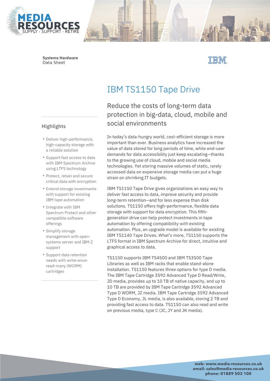 IBM TS1150 DATASHEET.Indd