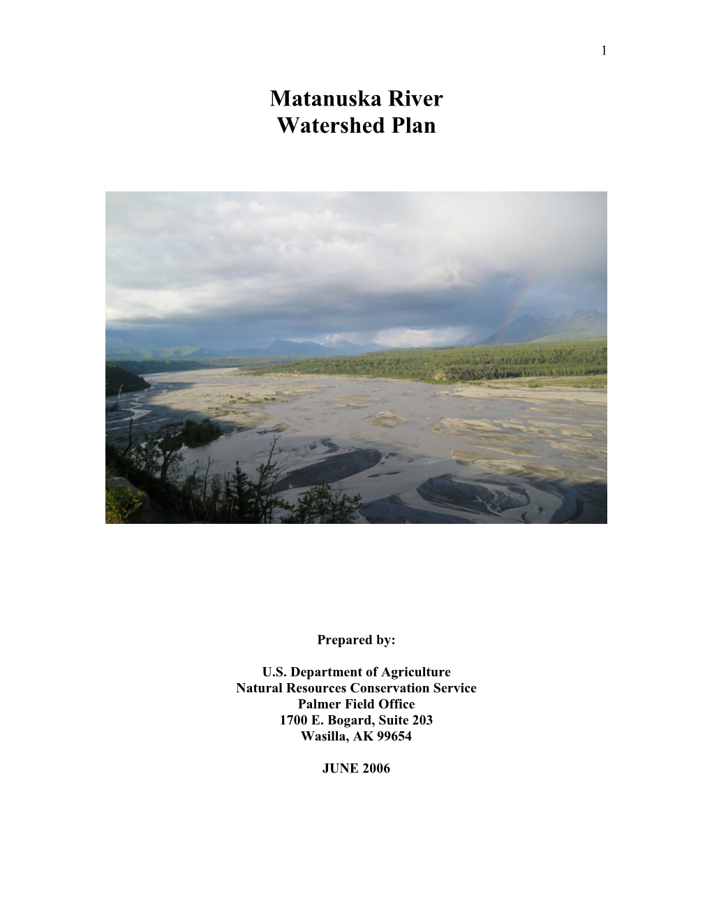 Matanuska River Watershed Plan