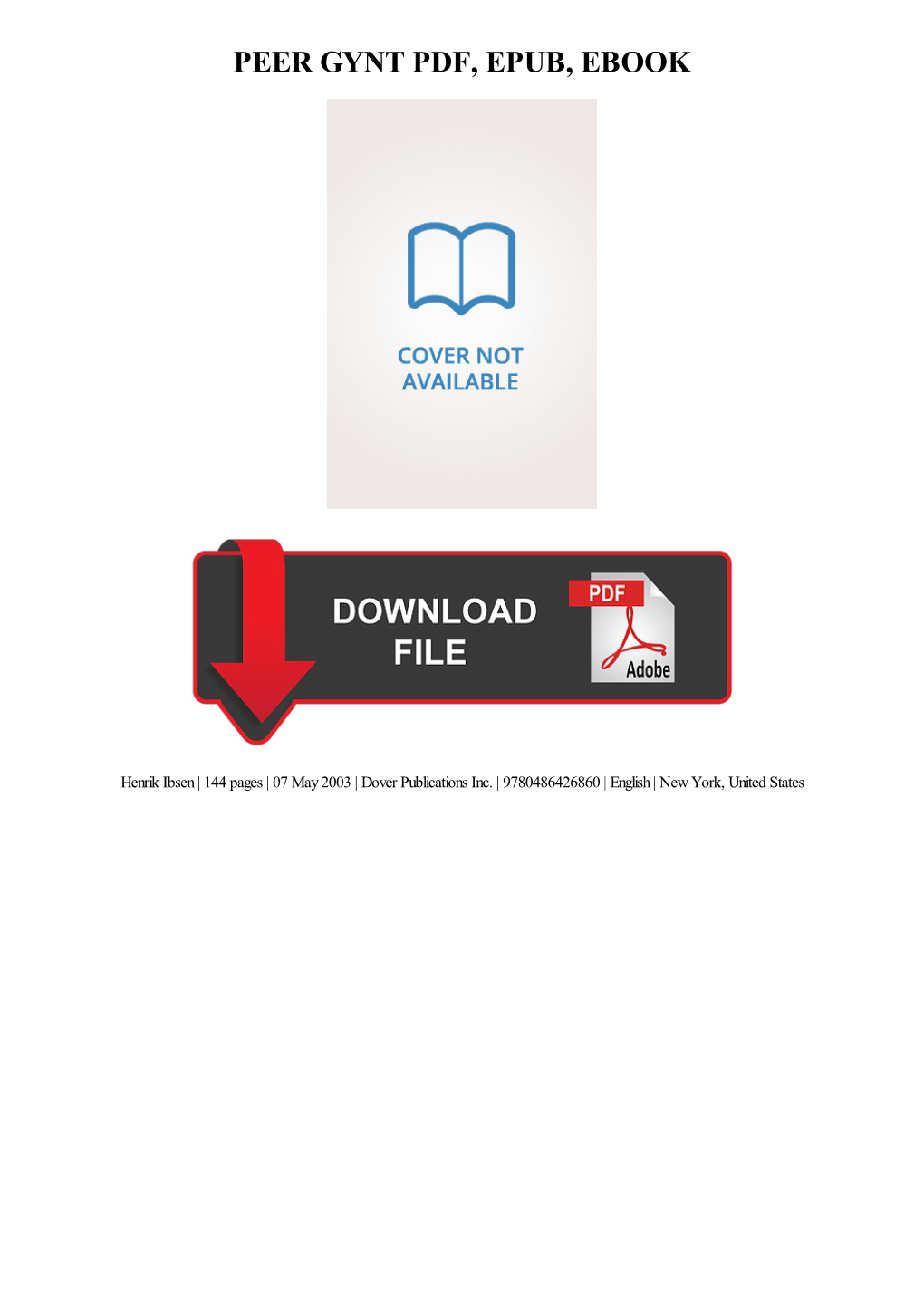 {Download PDF} Peer Gynt Kindle