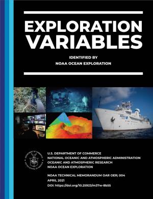 Exploration Variables Identified by NOAA Ocean Exploration Report