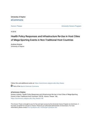 Health Policy Responses and Infrastructure Re-Use in Host Cities of Mega-Sporting Events in Non-Traditional Host Countries