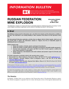 MINE EXPLOSION 22 March 2007