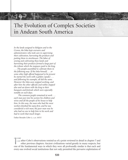 The Evolution of Complex Societies in Andean South America