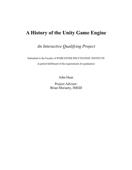 A History of the Unity Game Engine