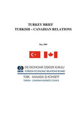 Turkey Brief Turkish – Canadian Relations