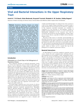 Viral and Bacterial Interactions in the Upper Respiratory Tract
