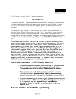 Clach Na Sanais Croy Inverness-Shire IV25PG 10 March 2017 (Expanded 03 April 2017) Simon Hindson Highland Council Planning Dept