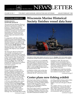 Wisconsin Marine Historical Society Finishes Vessel Data Base