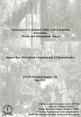 Sacred Groves in Siddapur Taluk, Uttara Kannada, Karnataka: Threats and Management Aspects
