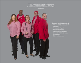 RTD Ambassador Program 3C Best Marketing and Communications Educational Effort Special Event