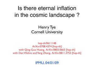 Is There Eternal Inflation in the Cosmic Landscape ?