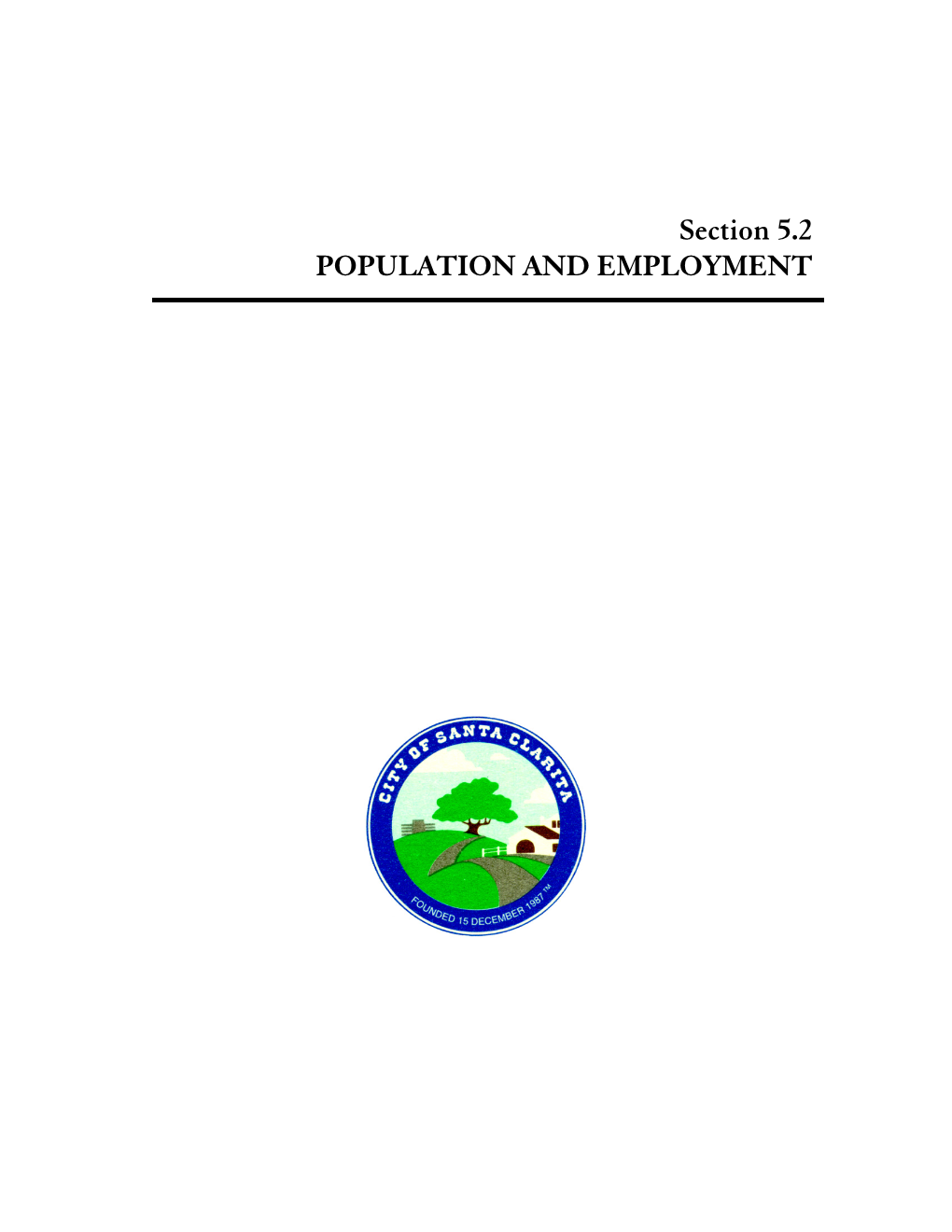 Section 5.2 POPULATION and EMPLOYMENT