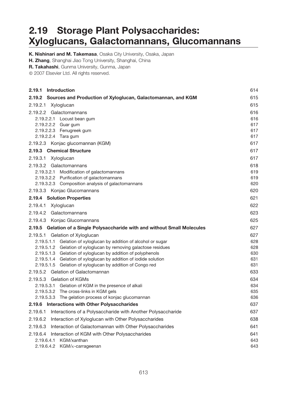 2.19 Storage Plant Polysaccharides: Xyloglucans, Galactomannans, Glucomannans