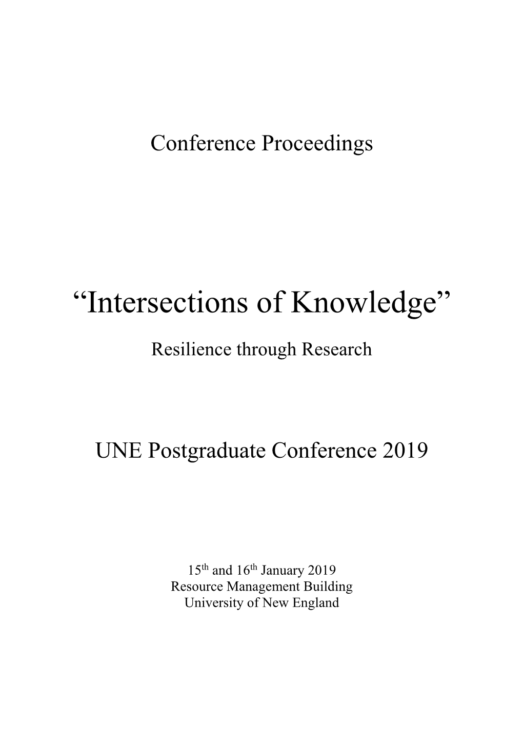 “Intersections of Knowledge”