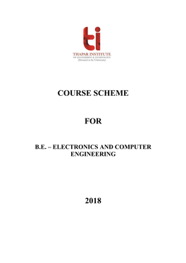 Course Scheme for 2018