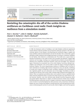 Revisiting the Catastrophic Die-Off of the Urchin Diadema Antillarum on Caribbean Coral Reefs: Fresh Insights on Resilience from a Simulation Model