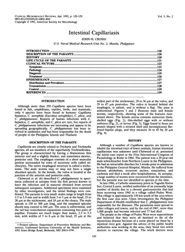 Intestinal Capillariasis JOHN H