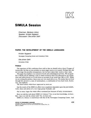 SIMULA Session