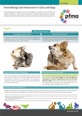 Food Allergy and Intolerance in Cats and Dogs
