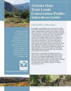Arizona State Trust Lands Conservation Profile