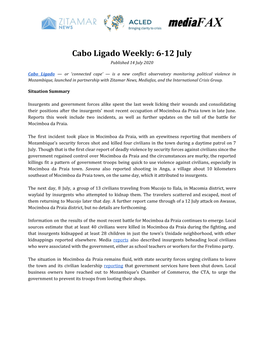 Cabo Ligado Weekly: 6-12 July Published 14 July 2020