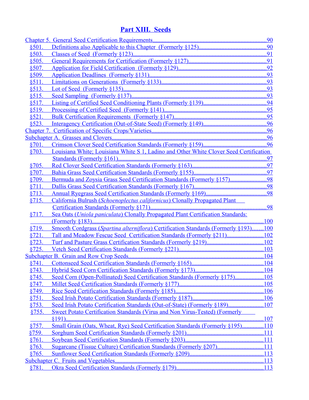 Chapter 5. General Seed Certification Requirements 90