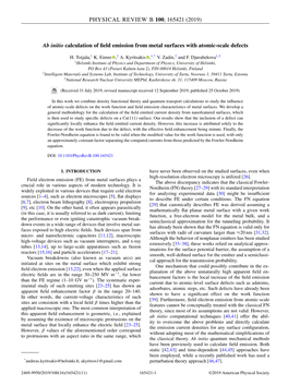 Ab Initio Calculation of Field Emission from Metal Surfaces with Atomic