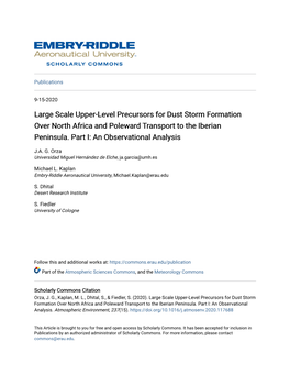 Large Scale Upper-Level Precursors for Dust Storm Formation Over North Africa and Poleward Transport to the Iberian Peninsula