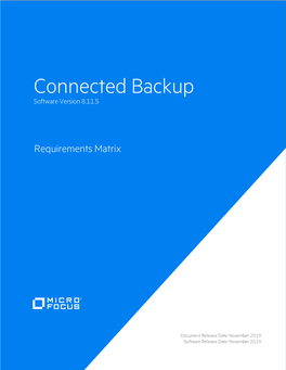 Connected Backup 8.11.5 Requirements Matrix