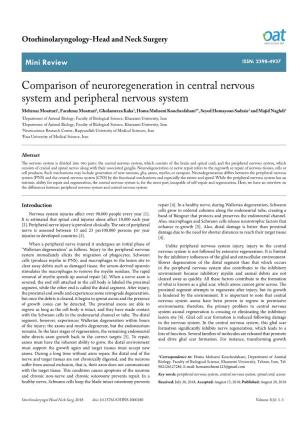 Comparison of Neuroregeneration in Central Nervous System And