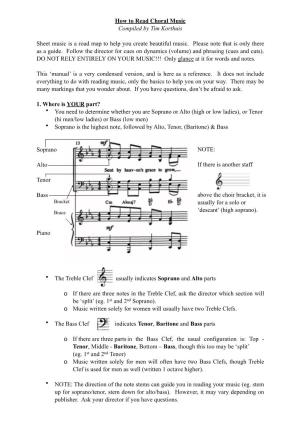 How to Read Choral Music.Pages