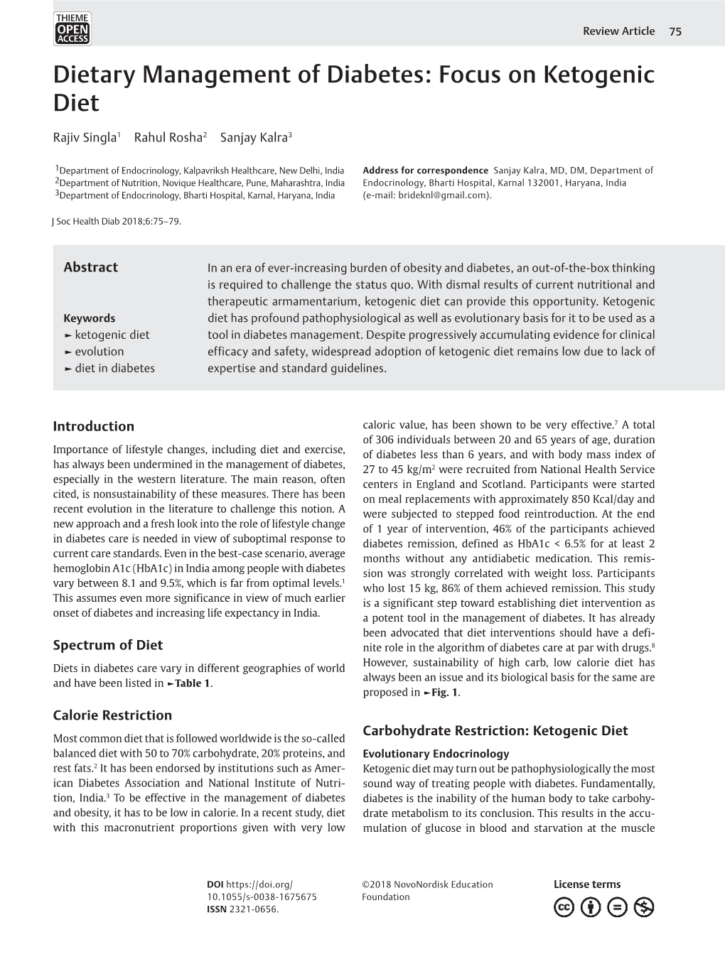 Dietary Management of Diabetes: Focus on Ketogenic Diet