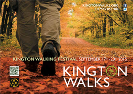 Kington Walking Festival September 17Th -20Th 2015