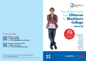 Your Guide to Buses from Clitheroe for Blackburn College on Route 22