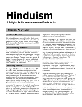 Hinduism Profile 2004.Qxd
