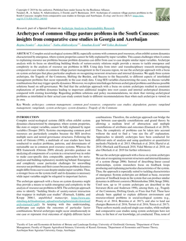 Archetypes of Common Village Pasture Problems in the South Caucasus: Insights from Comparative Case Studies in Georgia and Azerbaijan