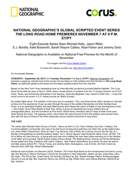 National Geographic's Global Scripted Event Series The