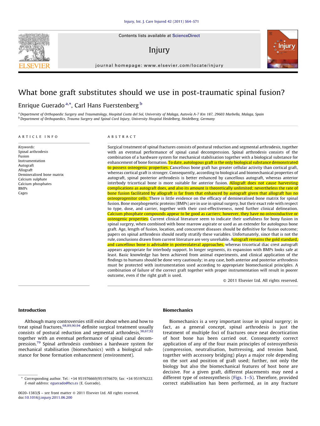 What Bone Grafting Is Best for Post-Traumatic Spinal Fusion