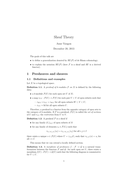 Sheaf Theory