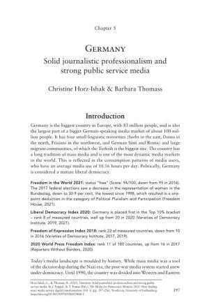 Chapter 5. Germany: Solid Journalistic Professionalism