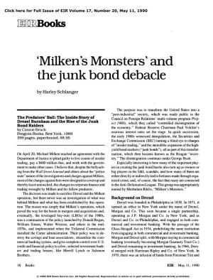'Milken's Monsters' and the Junk Bond Debacle