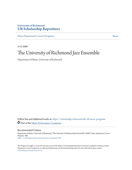 The University of Richmond Jazz Ensemble