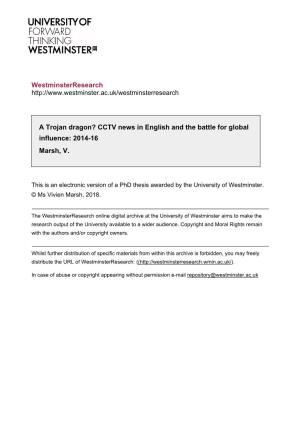 Westminsterresearch a Trojan Dragon? CCTV News in English And