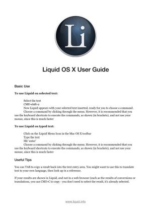 Liquid OS X User Guide