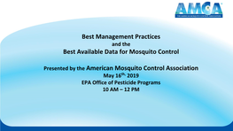 Federal Lands and Mosquito Control Entities