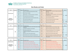 Bus Routes and Costs