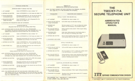 The Tsec/Ky-71A Secure Telephone Unit