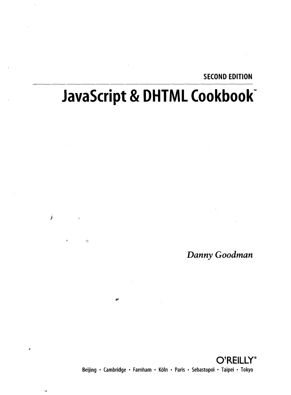 Javascript & DHTML Cookbook